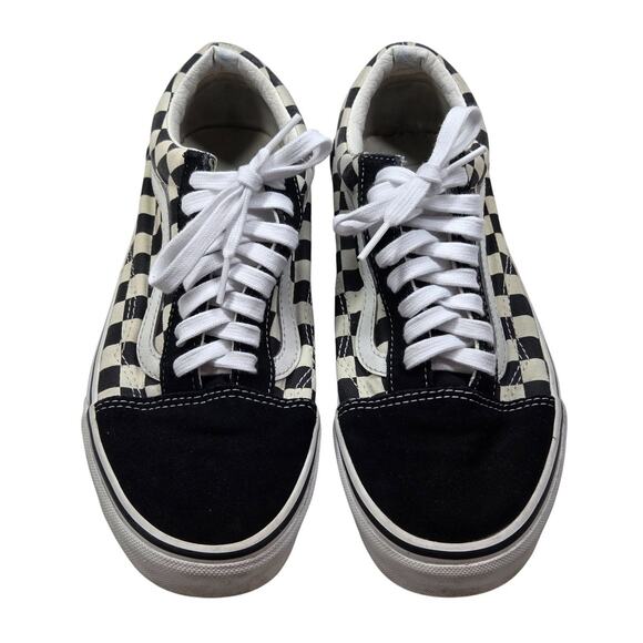 Vans Old Skool Checkered Low Top Skate Shoes Black White Women’s 8.5 Men’s 7 - Picture 3 of 13